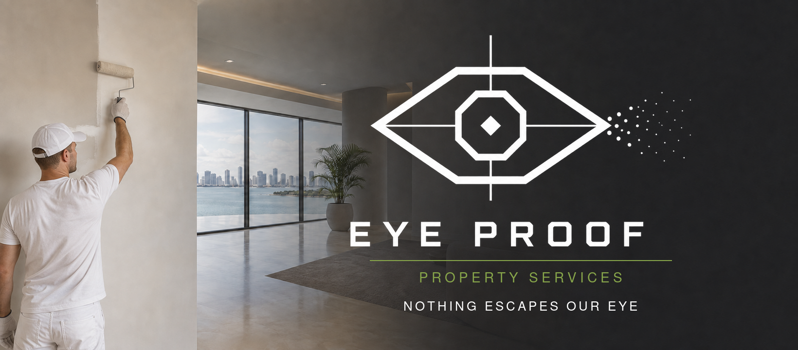 Eye Proof Property Services — Nothing escapes our eye. A painter refreshing a South Florida interior.